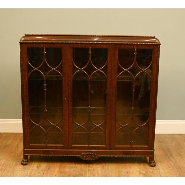 Chippendale Mahogany Glazed Display Bookcase, 1910s For Sale - Image 6 of 7
