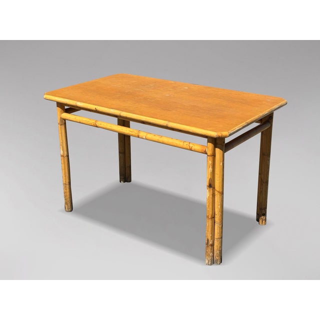 Beige Mid-Century French Bamboo Dining Table, 1960 For Sale - Image 8 of 8