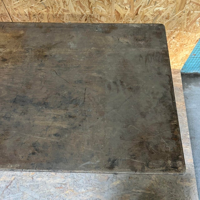 1940’s French Bobbin Leg Mid Oak Fruitwood Kitchen Dining Table. Good sized original French table with a rich golden...