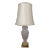 Etched Crystal Table Lamp W. Brass Base For Sale