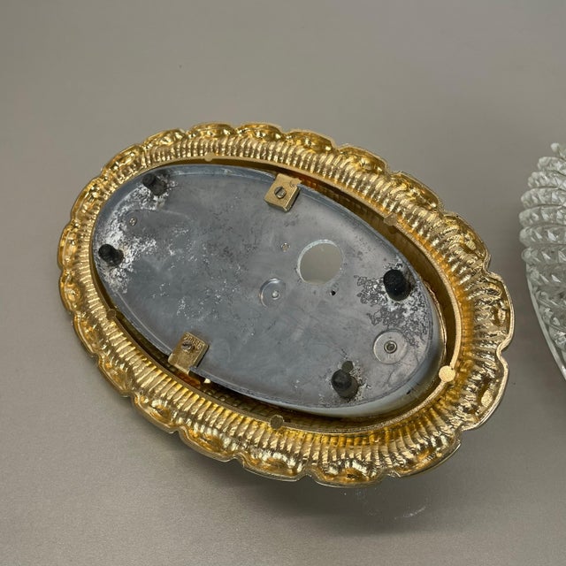 Gold Tone Glass Wall Light attributed to Glashütte Limburg, 1970s For Sale - Image 11 of 17