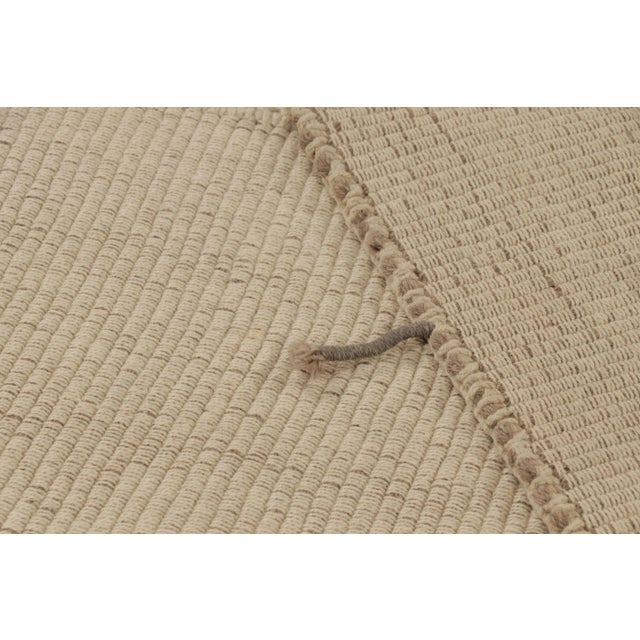 Beige Rug & Kilim's Accent Kilim With Textural Beige and Brown Stripes For Sale - Image 8 of 8