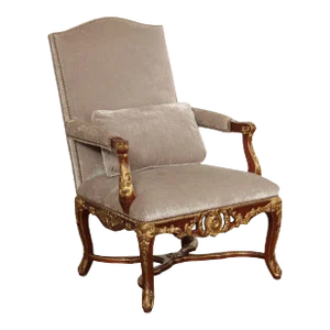 EJ Victor French Regence Style Gilt Carved Armchair