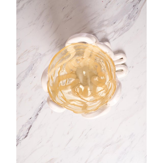 Sculptural Postmodern “Indian Summer Vessel” Vase by Gaetano Pesce for Fish Design in White and Amber Polyurethane Resin For Sale In Baltimore - Image 6 of 14