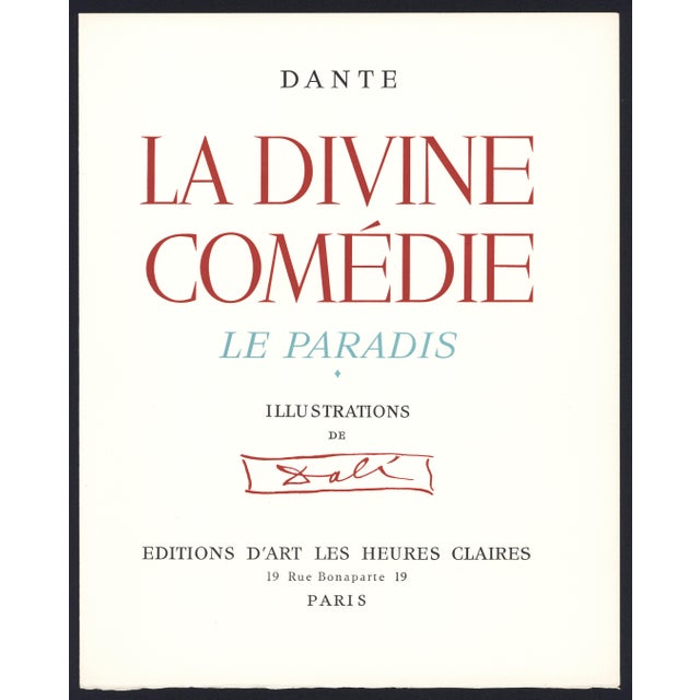 1960s 1963 Dalí Divine Comedy Engraving Paradis Chant 4 "Béatrice Dissipe Les Doutes De Dante" (Beatrice Resolves Dante's Doubts) For Sale - Image 5 of 8
