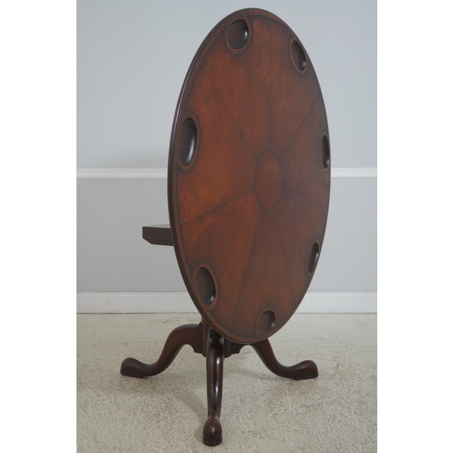 Traditional Kittinger Colonial Williamsburg Cw-41 Leather Top Tilt Games Table For Sale - Image 3 of 18