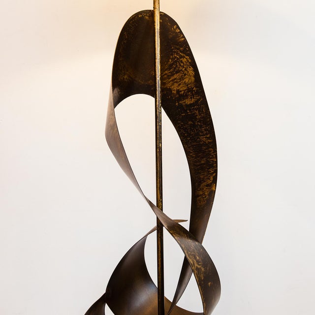 Brown Vintage Mid Century Ribbon Floor Lamp by Laurel Lamp Co. For Sale - Image 8 of 12