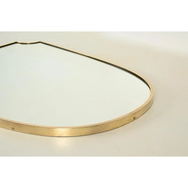 Gold Large Italian Brass Shield-Shaped Mirror by Gio Ponti, 1950s For Sale - Image 8 of 13