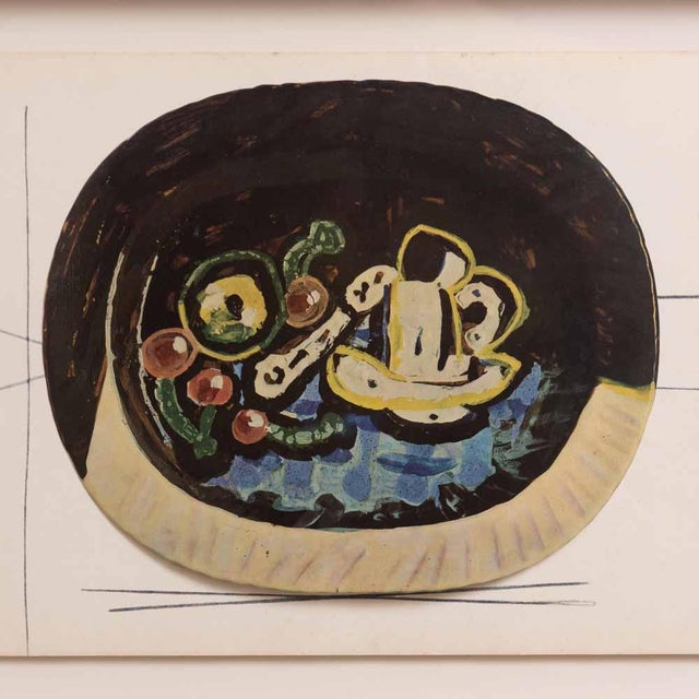 Incredible and rare framed limited edition lithograph of a Picasso ceramic from Céramiques de Picasso published by Albert...