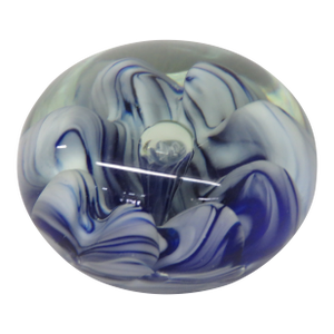 Joe St Clair Stamped Hand Blown Art Glass Paperweight Controlled Bubble 4517b