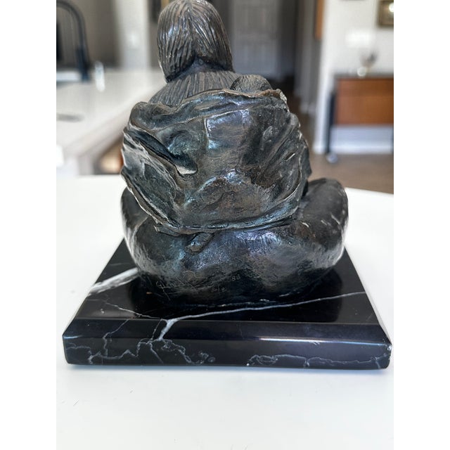 Glenda Hecksher's "Marta" Bronze Figure Indigenous Woman & Baby Statue For Sale - Image 4 of 17