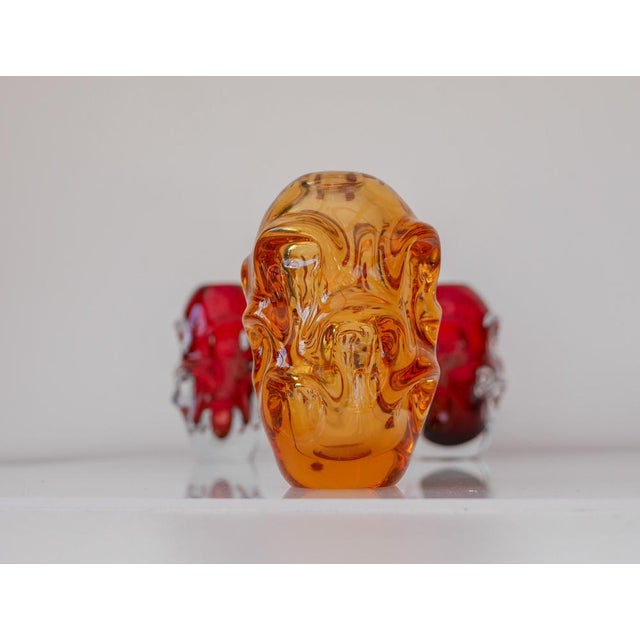 Mid-Century Modern Handmade Crystal Vase in Bright Orange by Börne Augustsson for Åseda For Sale - Image 10 of 17