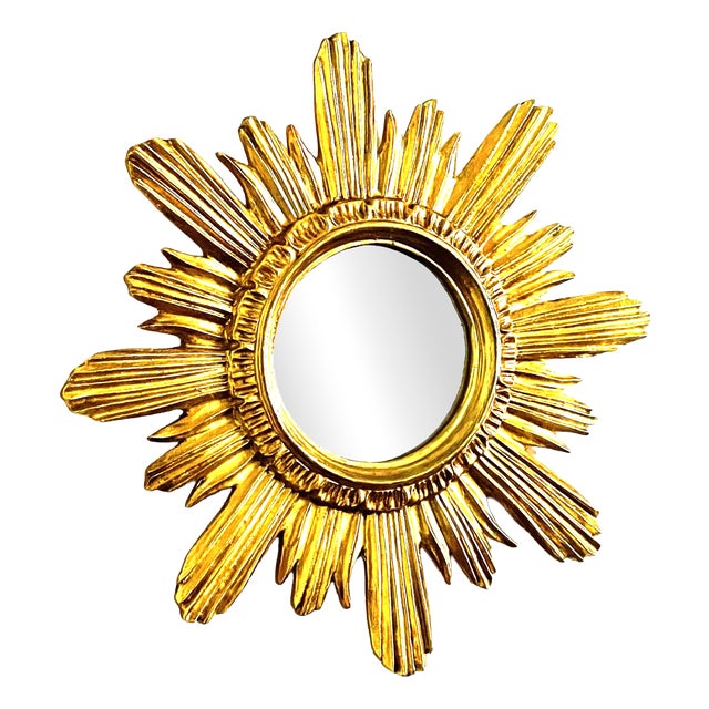 Wenz Giltwood Sunburst Mirror, Germany, 1960s For Sale