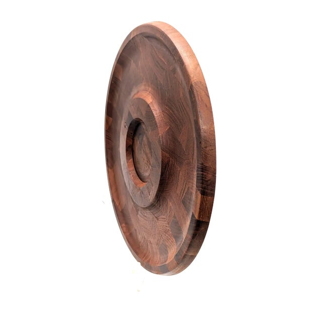 1960s 1960s Staved and Lathed Brostrom Teak Wood Cheese and Charcuterie Board For Sale - Image 5 of 10