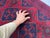 Red & Navy Blue Geometric Tribal Wool Runner Rug, 2'7" X 12'6" For Sale - Image 12 of 13