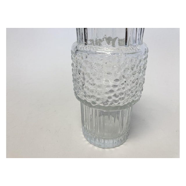 Mid-Century Modern 1960s Mid Century Textured Glass Vase After Tapio For Sale - Image 3 of 5