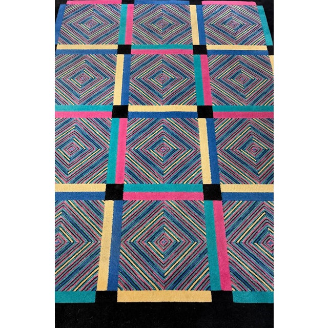 Postmodern Rectangular Wool Rug from Missoni, Italy, 1980s For Sale - Image 3 of 11