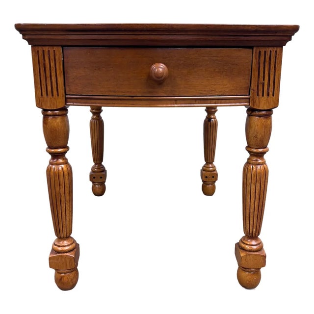 Broyhill Single Drawer Wood End Table For Sale