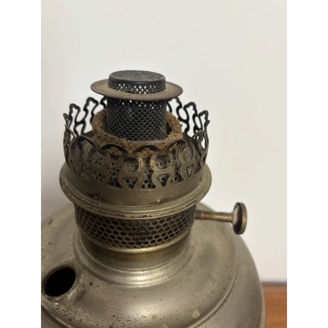 Antique Rayo Center Draft Kerosene Oil Lamp Nickel Plated Missing Tank Cap For Sale - Image 13 of 14