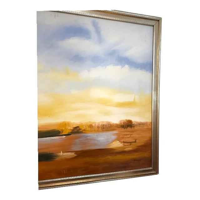 Framed Landscape Oil Painting – Warm Sunset Over Water Z. Groger For Sale In West Palm - Image 6 of 7
