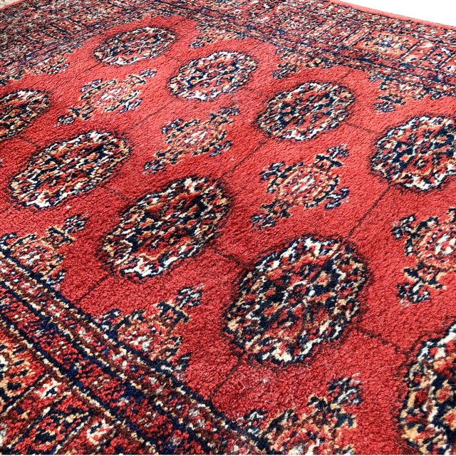 Vintage Red and Black Karastan Bokhara Design 734 Wool Area Rug 3×5