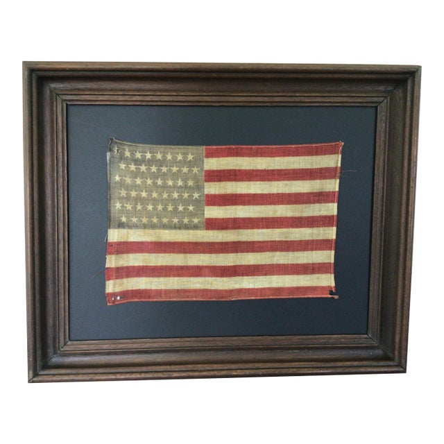 Antique 48 Staggered Star American Flag 1912 For Sale