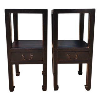 Pair of Antique Open-Shelf Accent Tables For Sale