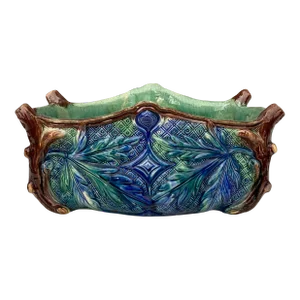 Large French Majolica Palissy Jardiniere Circa 1880