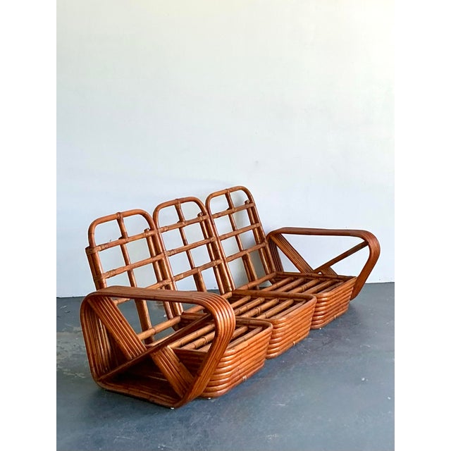 Vintage MCM Paul Frankl 6 Strand Rattan Sofa For Sale - Image 17 of 18