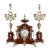 H & F Paris Circa 1900 Belle Époque Wolf Heads Garniture, Rouge Royal Marble For Sale