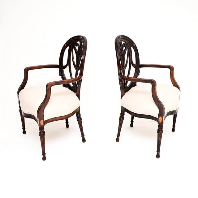 Antique Edwardian Carver Armchairs, 1900s, Set of 2 For Sale - Image 3 of 9