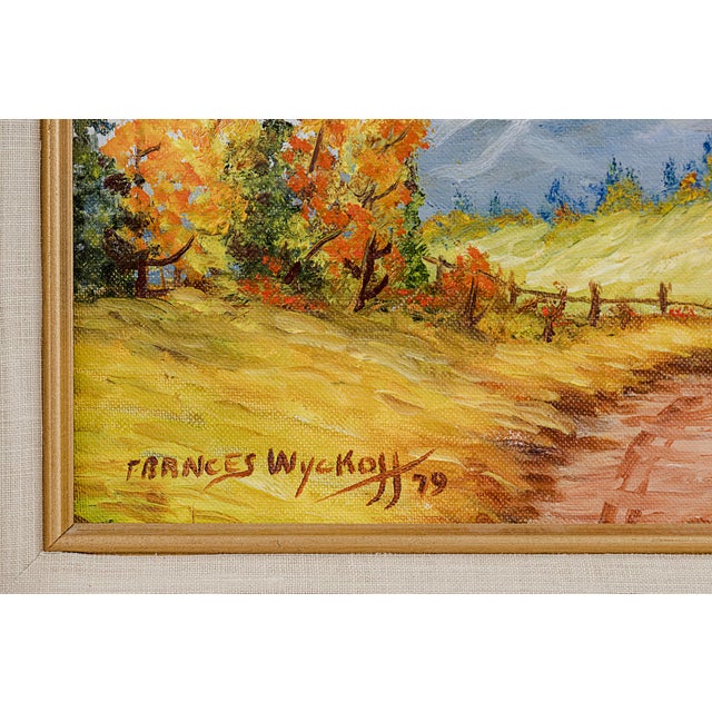 1970s Vintage Oil Painting Landscape by Frances Wyckoff For Sale - Image 5 of 5