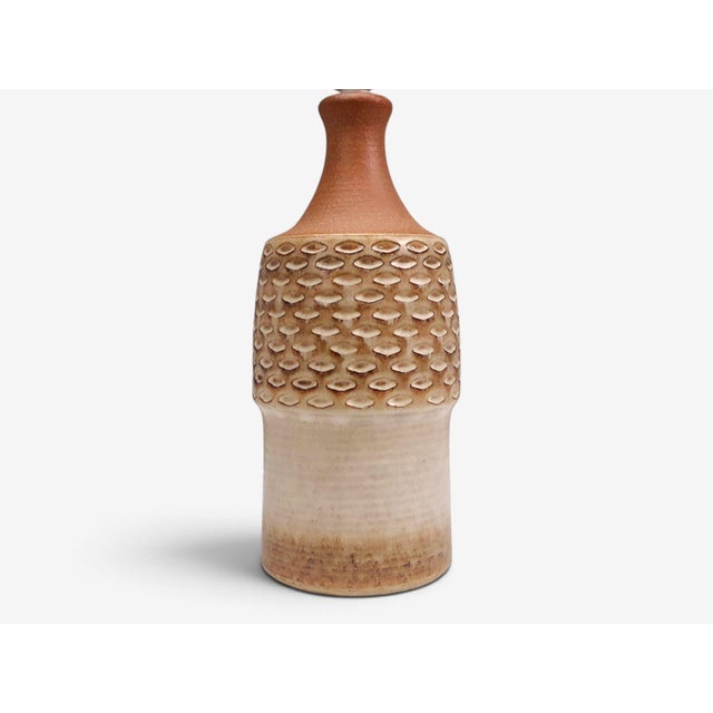 1960s Søholm Stentøj, Large Table Lamp, Beige Stoneware For Sale In New York - Image 6 of 11