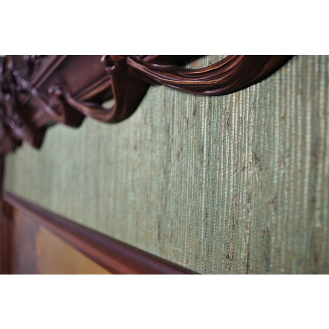 Hand-Carved Painting, 1950s, Textile & Wood, Framed For Sale - Image 16 of 18