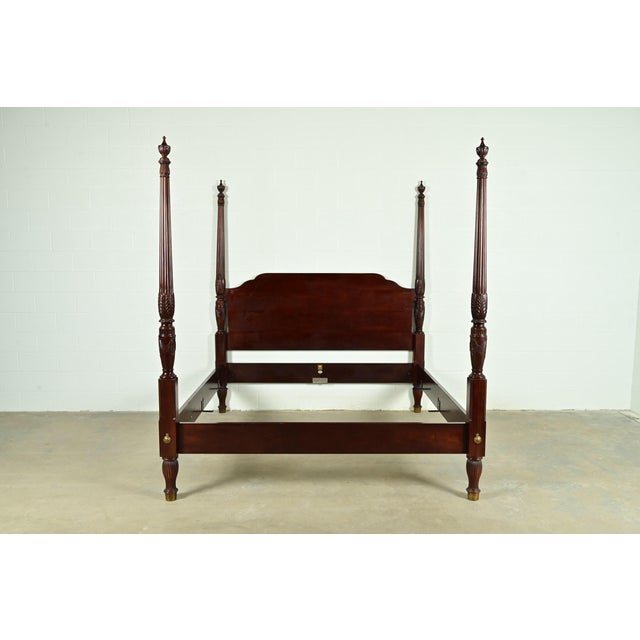 Baker Furniture Historic Charleston Collection Georgian Carved Mahogany King Size Poster Bed For Sale - Image 12 of 12