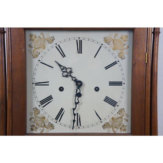 Mason & Sullivan West German Oak Pillar & Scroll Shelf Mantel Clock 31" For Sale - Image 10 of 17