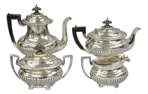 Vintage Reed & Barton Sulgrave Manor Edwardian Silver Plated Tea Set - 4 Pc Set