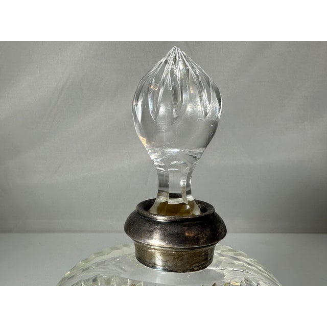 Continental Sterling Silver Mounted Cut Crystal Stopper Perfume Scent Bottle for your consideration. The bottle measures...