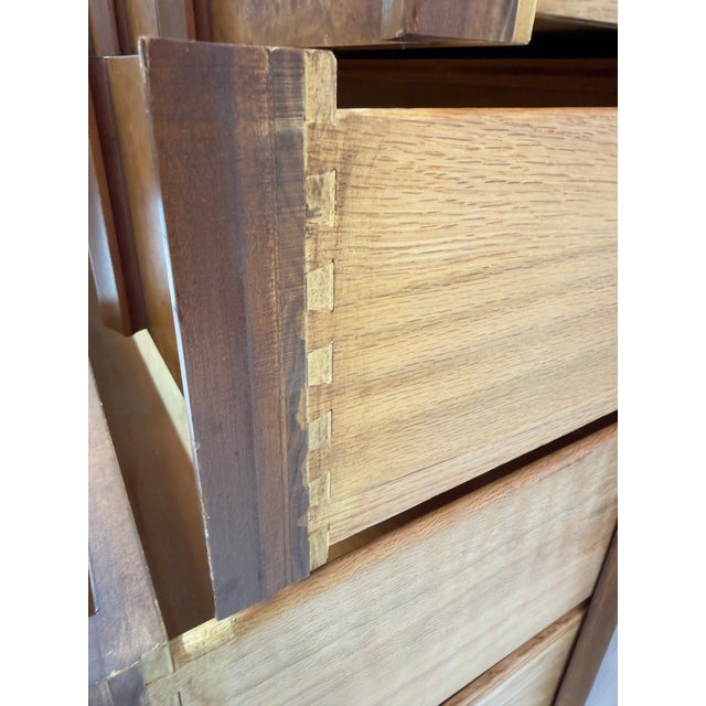 Mid-Century Sculptural Arched Walnut and Burlwood Highboy Dresser by Thomasville For Sale - Image 13 of 17