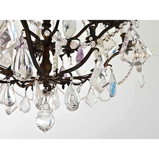 19th Century French Rock Crystal and Amethyst Chandelier For Sale - Image 13 of 16