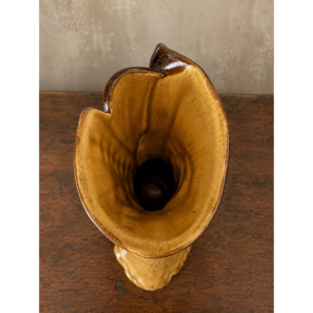Vintage Victorian Button Boot Vase | Brown Art Pottery Figural Vase | Mid Century Ceramic Planter | Cottage Farmhouse Decor For Sale - Image 12 of 12