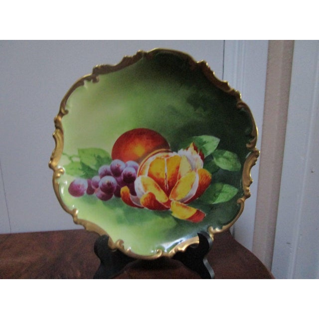 Limoges Coronet Green Decorative Plate with Hangar, Gilt Edge For Sale In Los Angeles - Image 6 of 6
