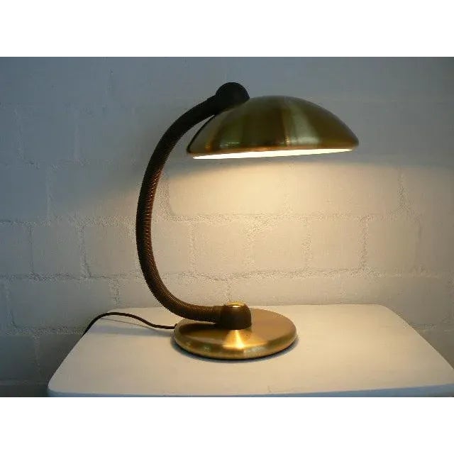 Brass table lamp from the 1970s. Very good vintage condition. This piece has an attribution mark, I am sure that it is...