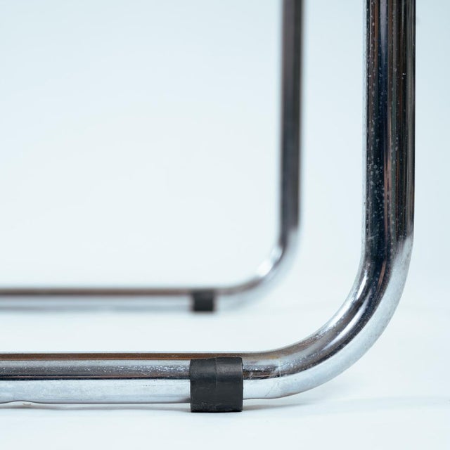 Mid-Century Modern Metal Cantilever in Cognac Brown Leather, 1970s, Set of 4 For Sale - Image 15 of 18