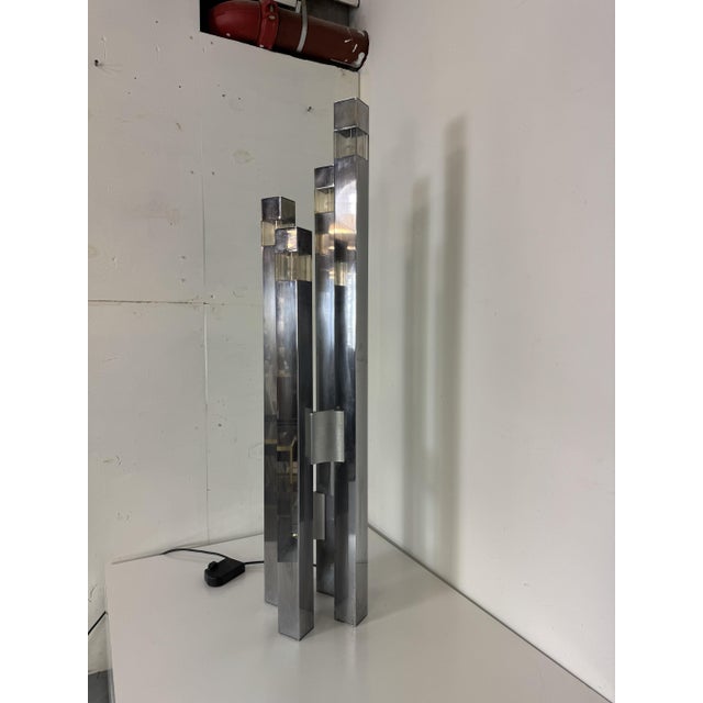 Mid-Century Modern Mid-Century Modernist Italian Architectural Sciolari Cubic Floor Lamp by Gaetano Sciolari for Sciolari, 1970s For Sale - Image 3 of 14