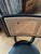 1950s Vintage Stakmore Folding Game Table Set. Cane-Back Seating & Jet-Black Gloss Vinyl - Set of 3 For Sale - Image 10 of 12