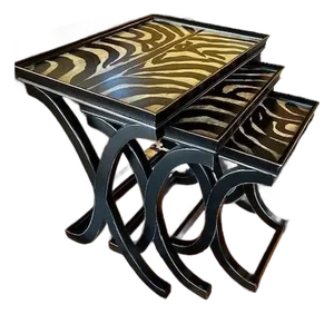Contemporary Set of 3 Zebra Nesting Tables Attributed to Hooker