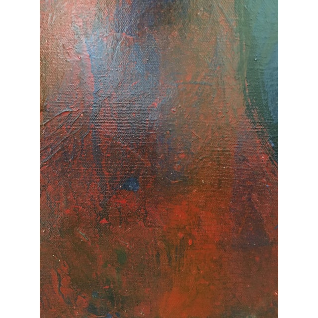 Vintage Mid Century Abstract Oil Painting by Listed Artist Daniel Buckler For Sale In New York - Image 6 of 10