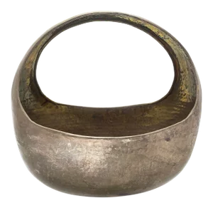 Vintage Mid-Century Modern Solid Brass Hammered Basket