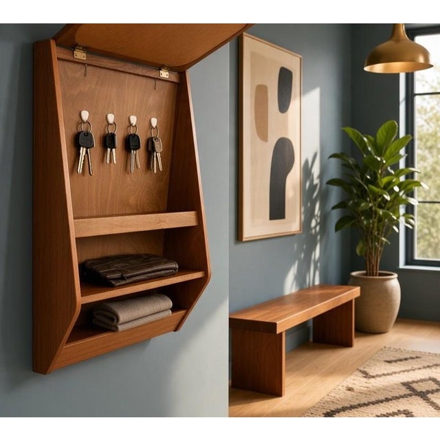 Teak Mirror Cabinet with Hidden Storage, 1960s For Sale - Image 4 of 11